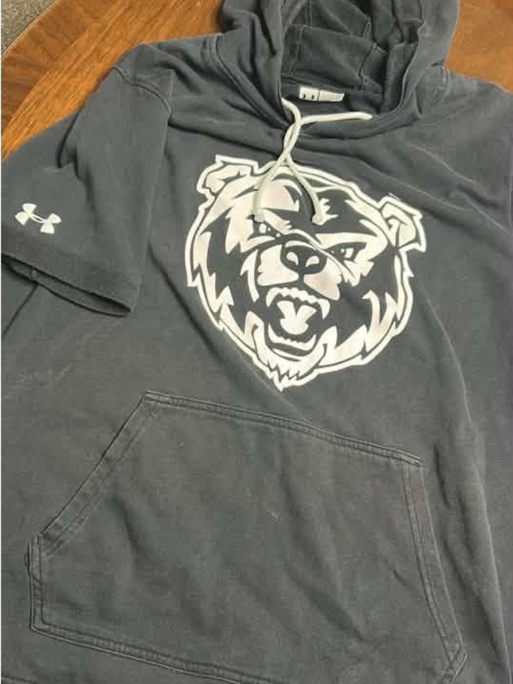Under Armour Men’s Charcoal Crewneck Hoodie with Chicago Bears Graphic